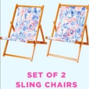 Lilly Pulitzer set of 2 BNIB sling chairs.